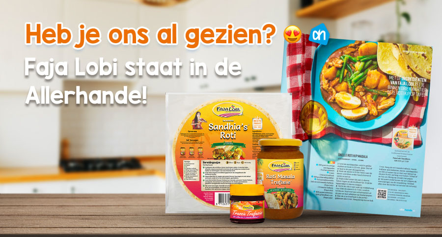 Faja Lobi voor het eerst in de Allerhande met een volle pagina! 🎉