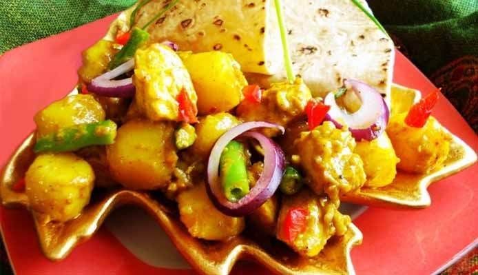 Afbeelding van recept met Sandhia's Roti met chicken masala speciaal