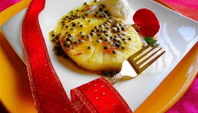 Losie Pineapple Passiegeade (gegrilde ananas op passie saus)