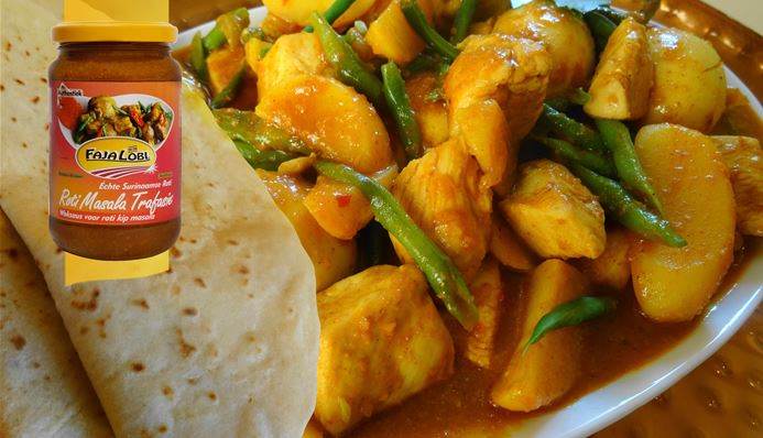 Voorbeeld van recept met FAJA LOBI Roti Curry Trafasie 360ml