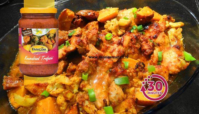 Afbeelding van recept met Sandhia's gegrilde kip met bloemkool en zoete aardappel