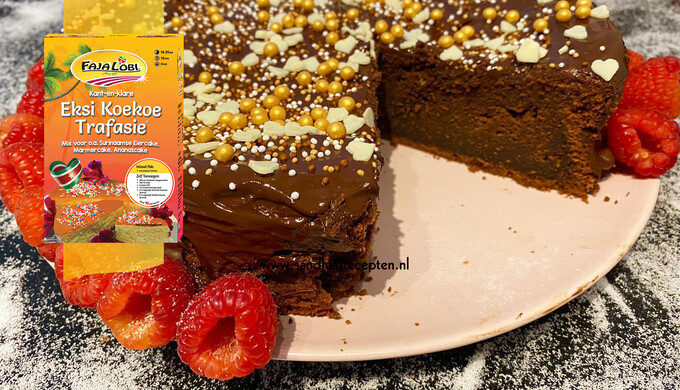 Afbeelding van Milka Eksi Trafasie (Surinaamse Milka chocolade cake)